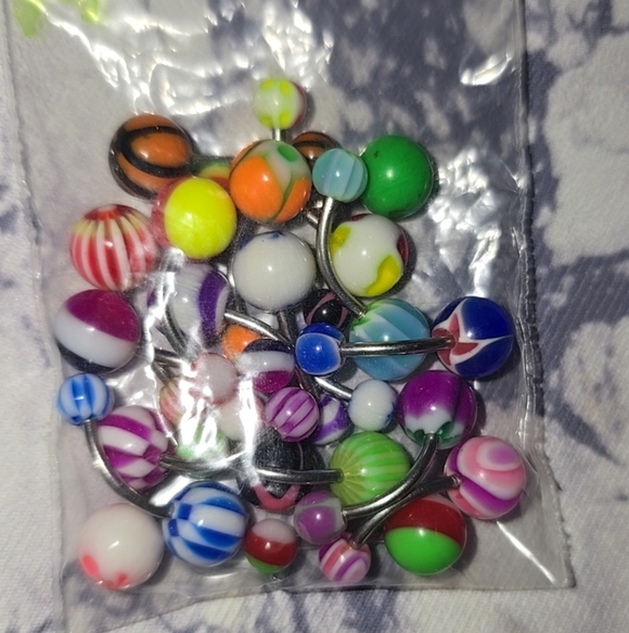 Colorful Belly Button Rings Set - Picture 3 of 3